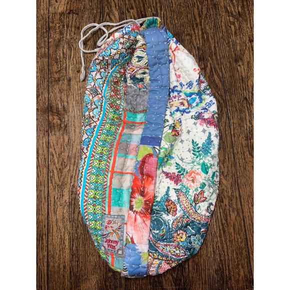 Johnny Was Handbags - Johnny Was Quilted Patchwork Drawstring Bag